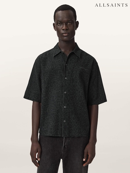Charcoal Grey - Regular Allsaints Leopardo Short Sleeve Shirt