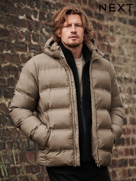 Neutral Hooded Shower Resistant Puffer Coat (D75978) | €37