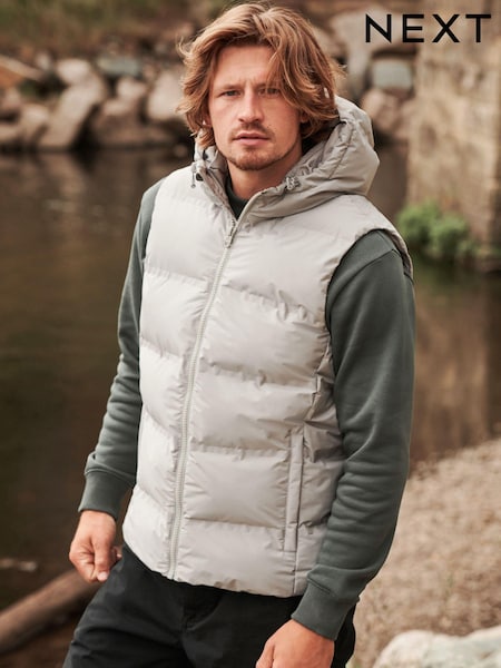 Neutral Shower Resistant Padded Hooded Gilet (D76017) | €29