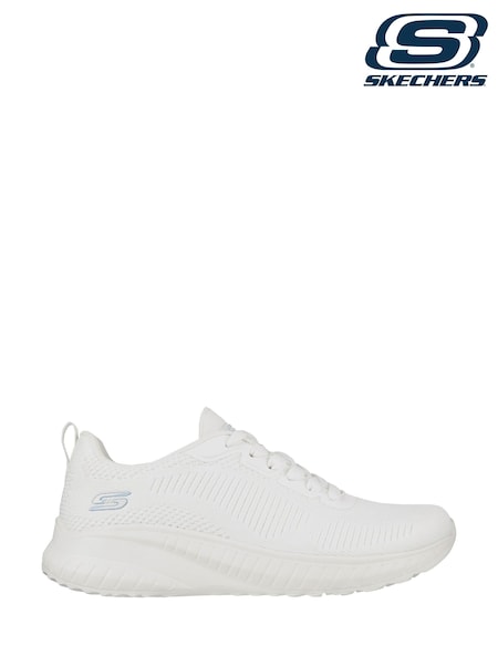Skechers White Womens Bobs Squad Chaos Face Off Wide Fit Trainers (D76101) | €84