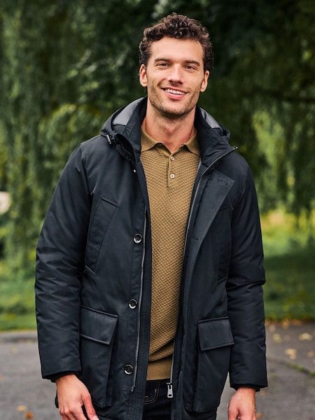 Black Shower Resistant Parka Coat (D76148) | €42