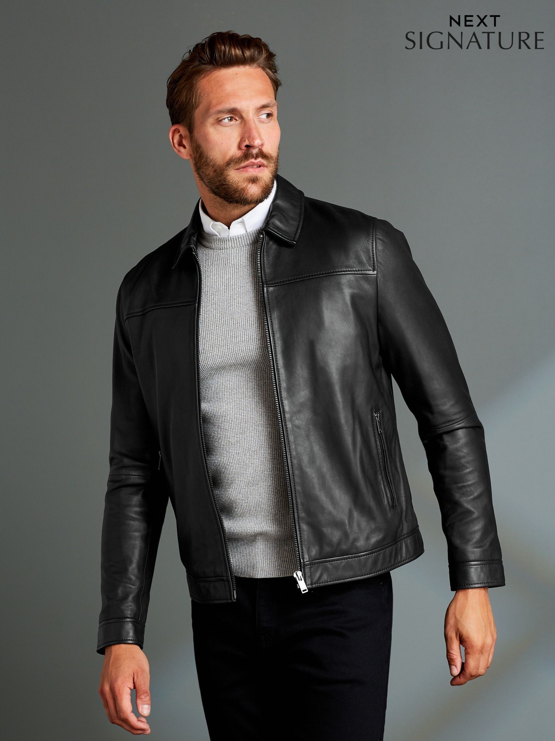 Suede grey biker jacket new arrivals