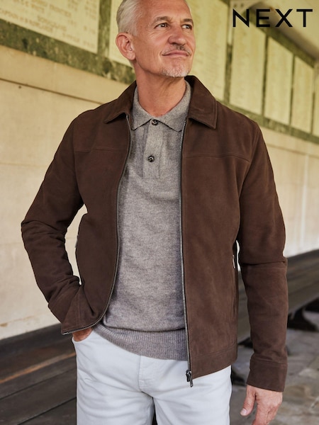 Tan Brown Signature Leather Collared Jacket (D76161) | €32