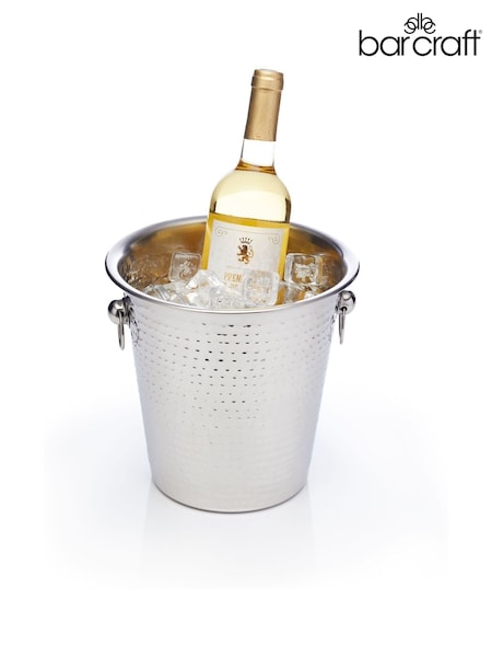 BarCraft Silver Hammered Steel Wine & Champagne Pail (D76229) | €49