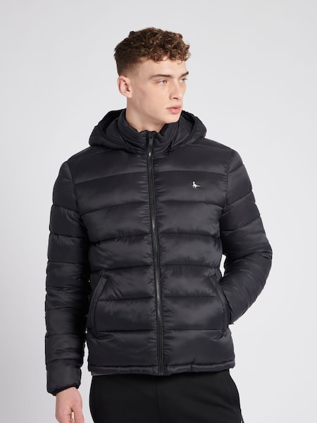 Jack Wills Black Kershaw Hooded Puffer Jacket (D76324) | €133
