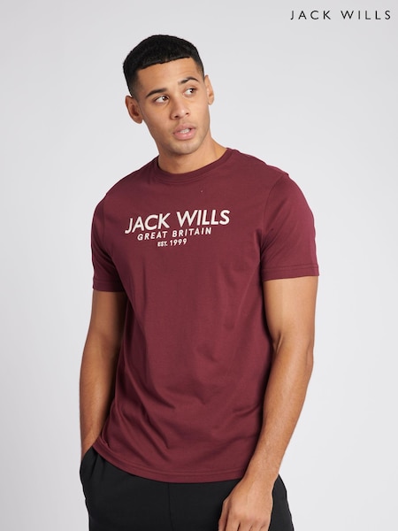 Jack Wills Red 100% Cotton Carnaby T-Shirt (D76364) | €33