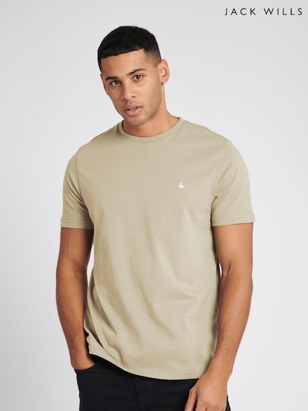 Jack Wills Nude Sandford 100% Cotton T-Shirt (D76371) | €33