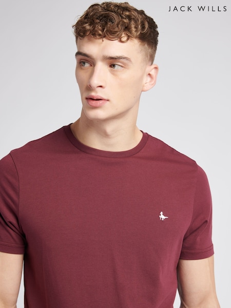 Красный - Jack Wills Sandford 100% Cotton T-Shirt (D76378) | €33