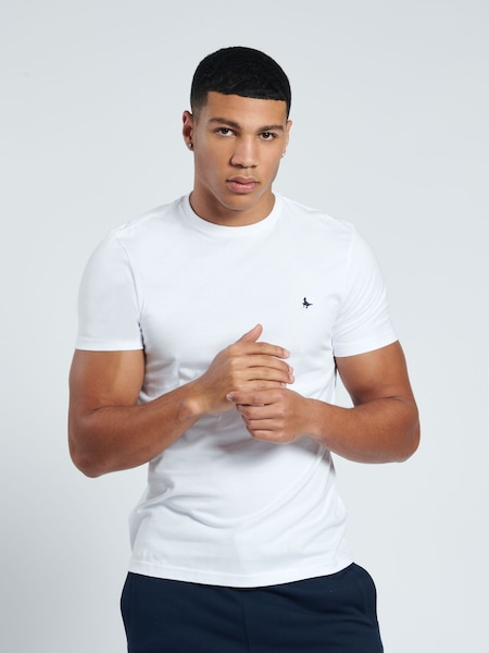 Jack Wills White Sandford 100% Cotton T-Shirt (D76381) | €33