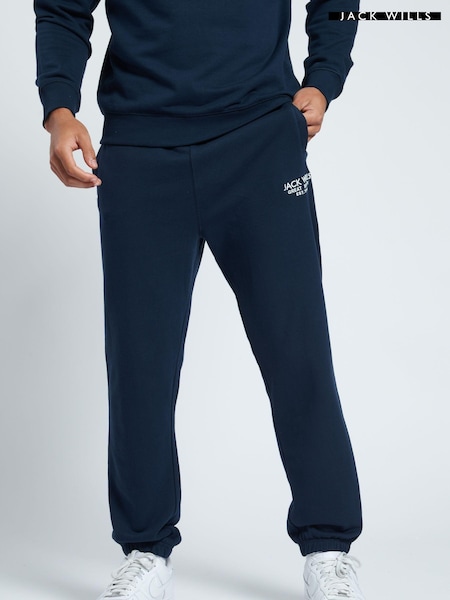Jack Wills Blue 100% Cotton Graphic Haydor Joggers (D76390) | € 53