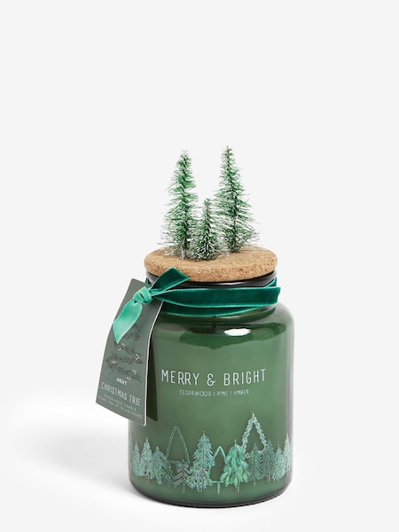 Green Christmas Tree Fragranced Jar Shaped Candle (D76624) | €3.50