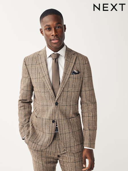 Slim Wool Content Check Suit Jacket (D76731) | 158 zł