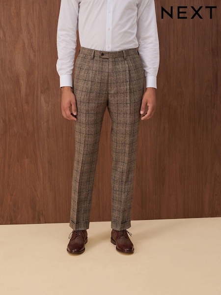 Neutral Slim Fit Check Suit: Trousers (D76737) | €10