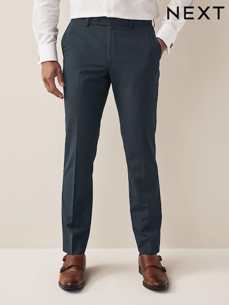 Teal Blue Tailored Fit Suit: Trousers (D76743) | €19