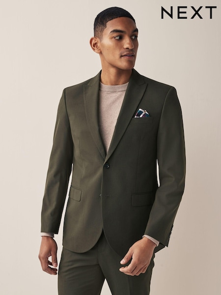 Green Regular Fit Two Button Suit Jacket (D76744) | €13
