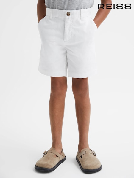 Alb - Pantaloni scurți chino casual REISS Wicket (D76854) | 248 LEI