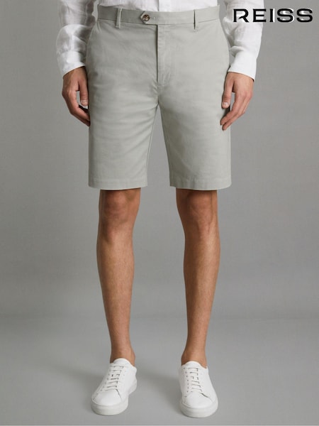 Reiss Soft Sage Wicket Modern Fit Cotton Blend Chino Shorts (D76855) | 573 QAR