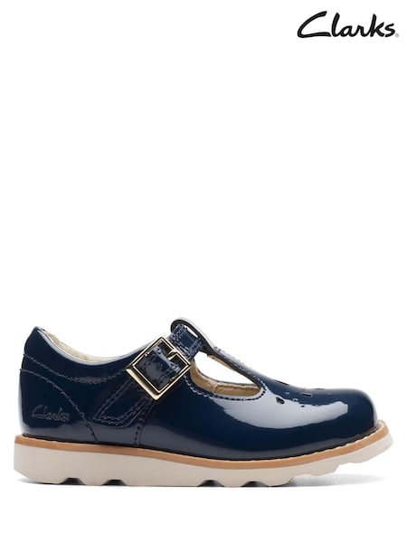 Clarks Blue Standard Fit (F) F Fit Patent Crown Print Toddler Shoes (D76860) | €20