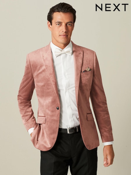Pink Slim Velvet Blazer (D76891) | €16