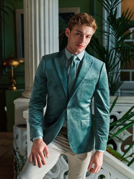 Mint Green Slim Velvet Blazer (D76892) | €17
