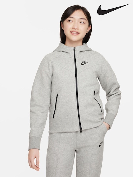 Nike Dark Grey Heather Tech Fleece Zip Through Hoodie (D77102) | €51