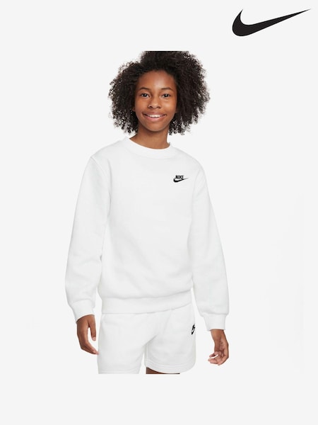 Blanco - Nike Club Fleece Sweatshirt (D77118) | 54 €