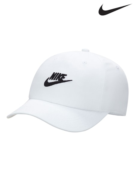 Nike White Kids Club Unstructured Futura Wash 100% Cotton Cap (D77185) | €24