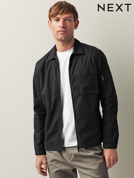 Black Zip Through Shacket (D77455) | €27