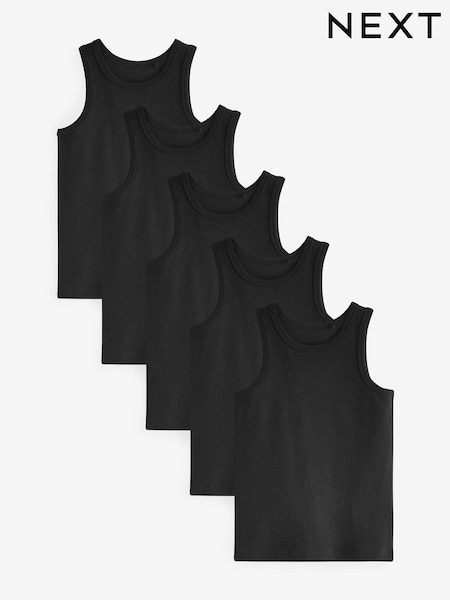 črna - 100% Cotton Vests 5 Pack (1.5-16yrs) (D77669) | € 10 - € 14