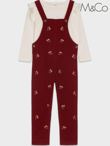 M&Co Red Cord Dungarees & T-Shirt (D77686) | €4