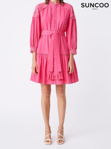 Suncoo Belted Broderie Mini Dress (D77908) | €121