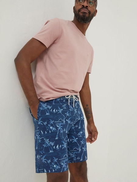 FatFace Blue Camber Beach Print Swim Shorts (D78319) | €34