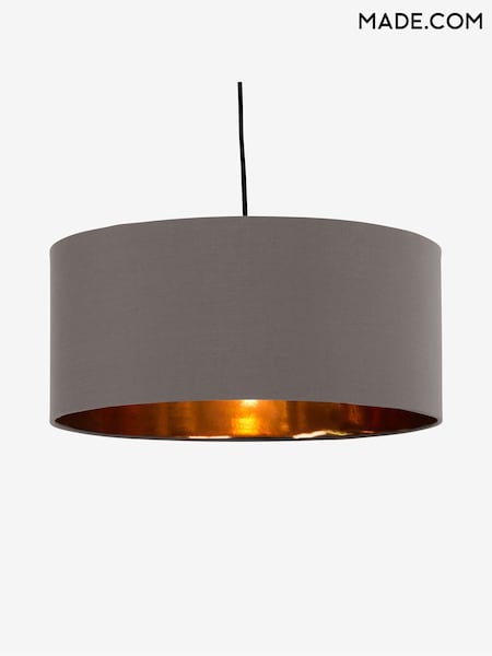 MADE.COM Grey/Copper Oro Pendant Drum Lamp Shade (D78409) | €66