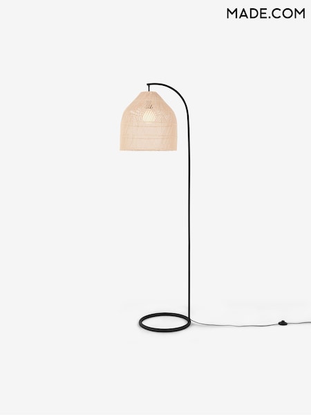 MADE.COM Natural Rattan Java Arc Overreach Floor Lamp (D78415) | €116