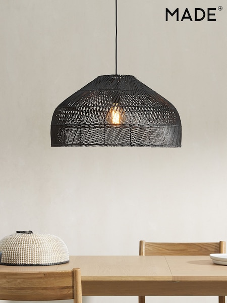 MADE.COM Black Rattan Java Large Lamp Shade (D78416) | €189