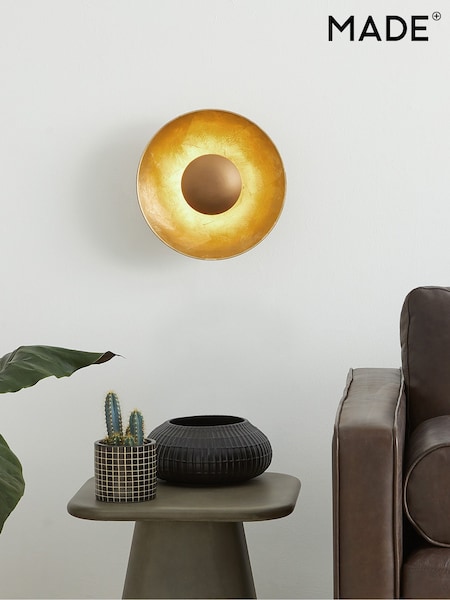 MADE.COM Antique Copper/Gold Chicago Wall Lamp (D78432) | €121
