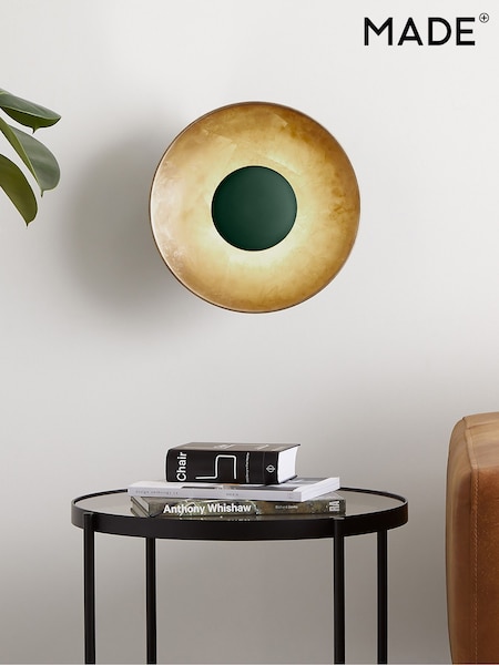 MADE.COM Green/Brass Chicago Wall Lamp (D78433) | €121