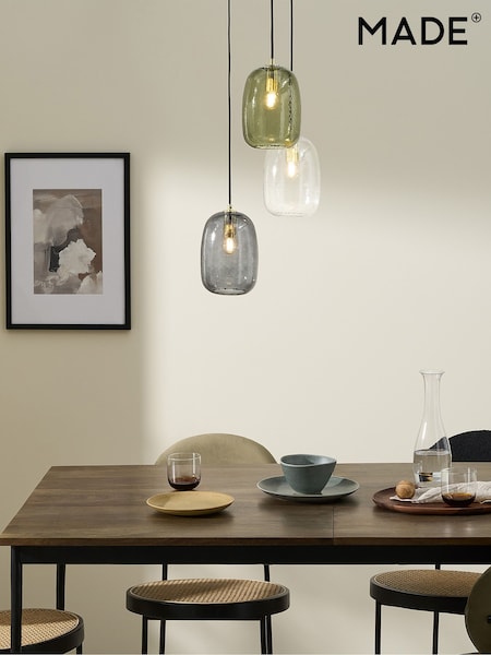 MADE.COM Green Multi Lykke 3 Light Cluster Chandelier Ceiling Light (D78442) | €216