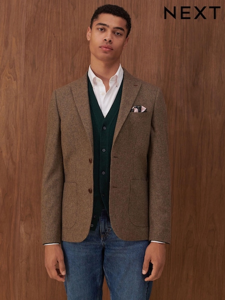 Neutral Nova Fides Italian Wool Blend Blazer (D78455) | €28
