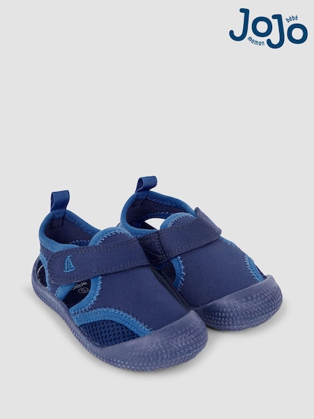 JoJo Maman Bébé Navy Blue Floral Print Beach & Swim Sandals (D78611) | R$ 160