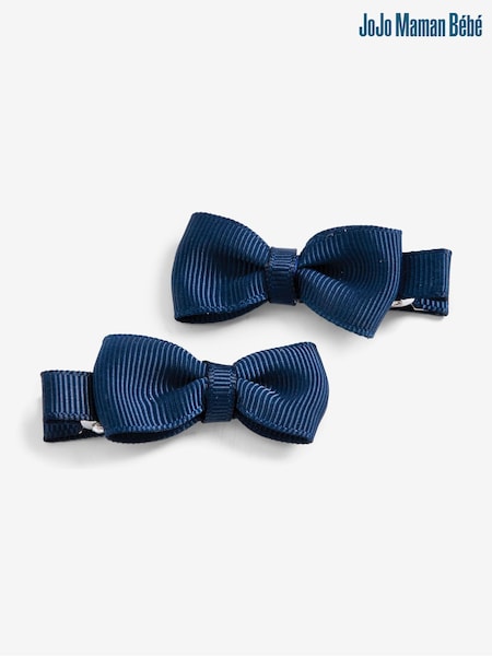 Marineblau - Jojo Maman Bébé Zwei Haarclips mit Schleife (D78628) | 8 €
