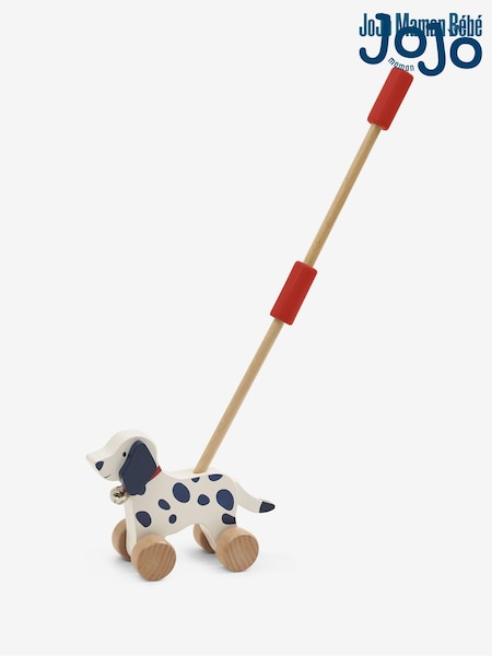 JoJo Maman Bébé Dalmatian Wooden Push-Along Toy (D78631) | €23.50