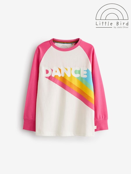 Little Bird by Jools Oliver Pink Dance Glitter Long Sleeve Colourful T-Shirt (D78650) | €8.50 - €10.50