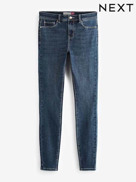 Albastru închis - Colanți din denim cu power stretch (D78832) | 106 LEI