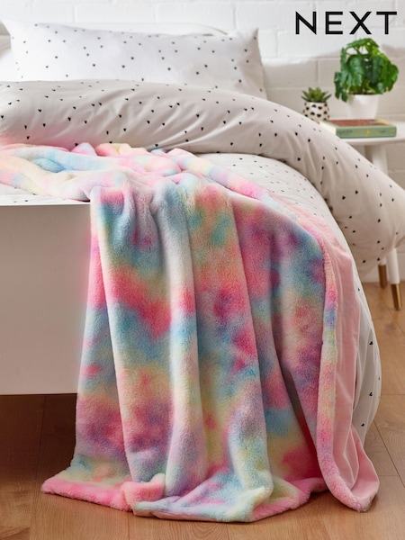 Multi Rainbow Ombre Rainbow Ombre Faux Fur Throw (D78992) | $41 - $51
