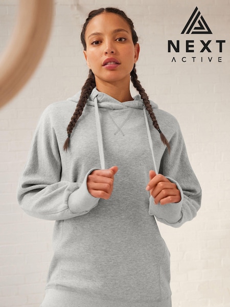Grey Marl Active Longline Overhead Hoodie (D79186) | AED71
