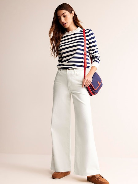 Boden White High Rise Wide Leg Jeans (D79234) | €65