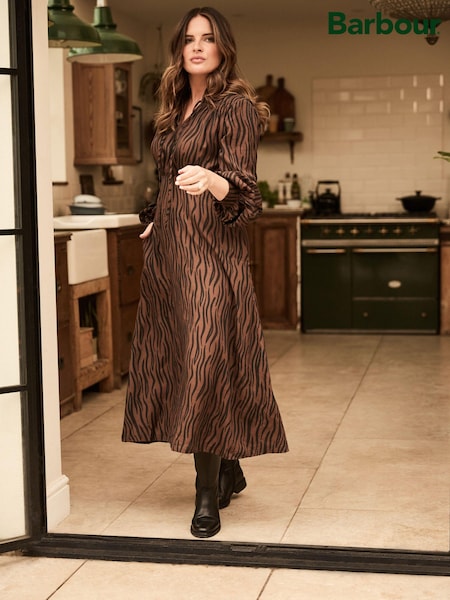 Barbour® Brown Printed Holkham Midi Dress (D79381) | €37