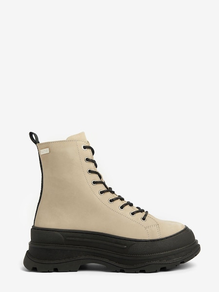 Barbour® International Napier Platform Lace-Up White Boots (D79404) | €114
