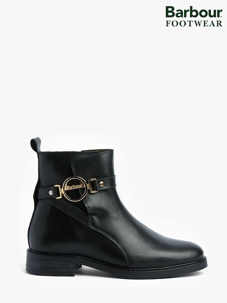 Barbour® Black Warwick Strap Detail Ankle Boots (D79416) | €79